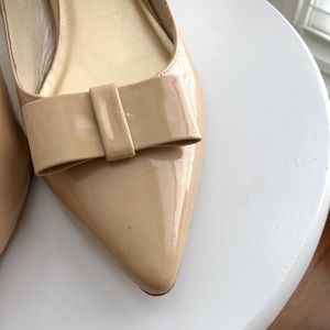 Lilly Pulitzer patent leather heels, tan
